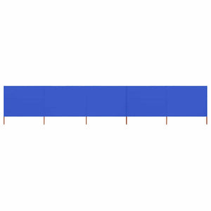 Vidaxl windscherm 5-panelen 600x80 cm stof azuurblauw