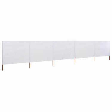 Vidaxl windscherm 5-panelen 600x120 cm stof zandwit