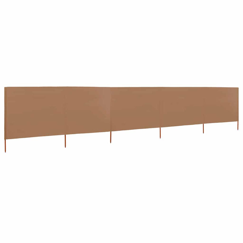 Load image into Gallery viewer, Vidaxl windscherm 5-panelen 600x120 cm stof taupe
