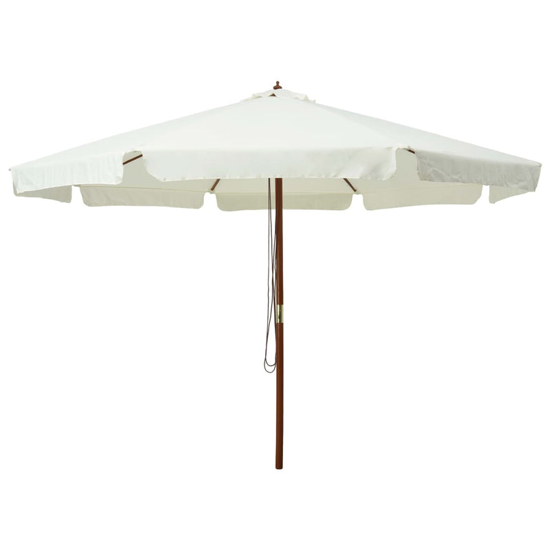 Afbeelding laden in galerijviewer, Vidaxl parasol met houten paal 330 cm zandwit
