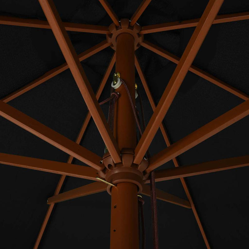 Load image into Gallery viewer, Vidaxl parasol met houten paal 330 cm zwart
