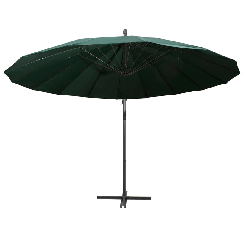 Afbeelding laden in galerijviewer, Vidaxl zweefparasol met aluminium paal 3 m groen
