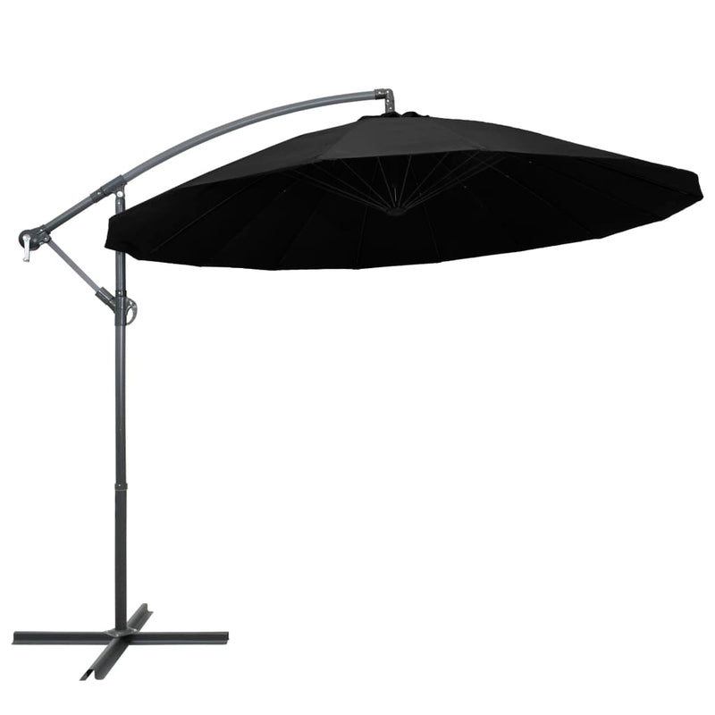 Load image into Gallery viewer, Vidaxl zweefparasol met aluminium paal 3 m zwart
