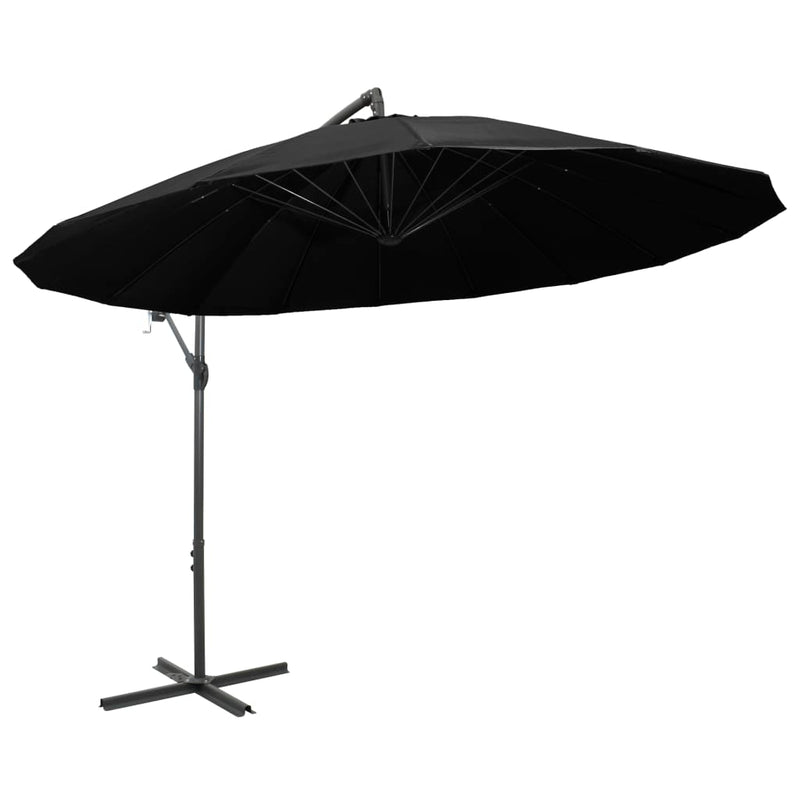 Load image into Gallery viewer, Vidaxl zweefparasol met aluminium paal 3 m zwart

