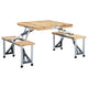 Vidaxl campingtafel inklapbaar met 4 zitjes staal en aluminium