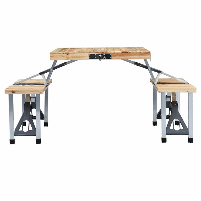 Load image into Gallery viewer, Vidaxl campingtafel inklapbaar met 4 zitjes staal en aluminium
