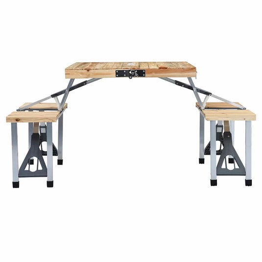 Vidaxl campingtafel inklapbaar met 4 zitjes staal en aluminium
