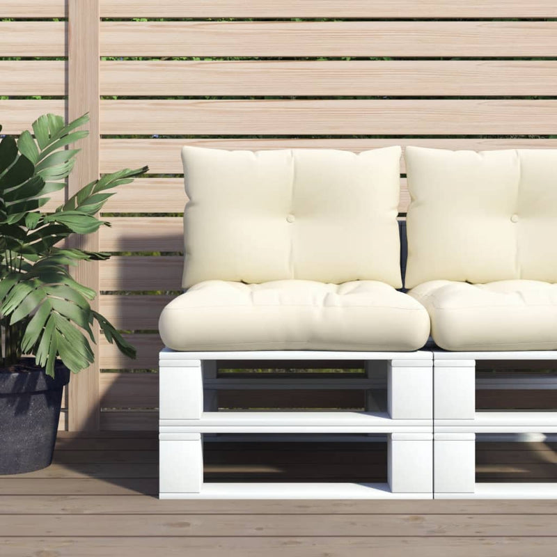 Load image into Gallery viewer, VidaXL Palletkussens 2 st stof crèmekleurig
