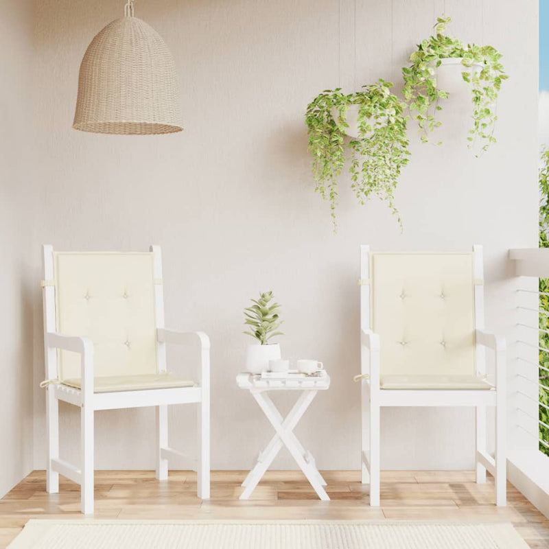 Load image into Gallery viewer, Vidaxl tuinstoelkussen lage rug 2 st 100x50x3 cm oxford stof crème
