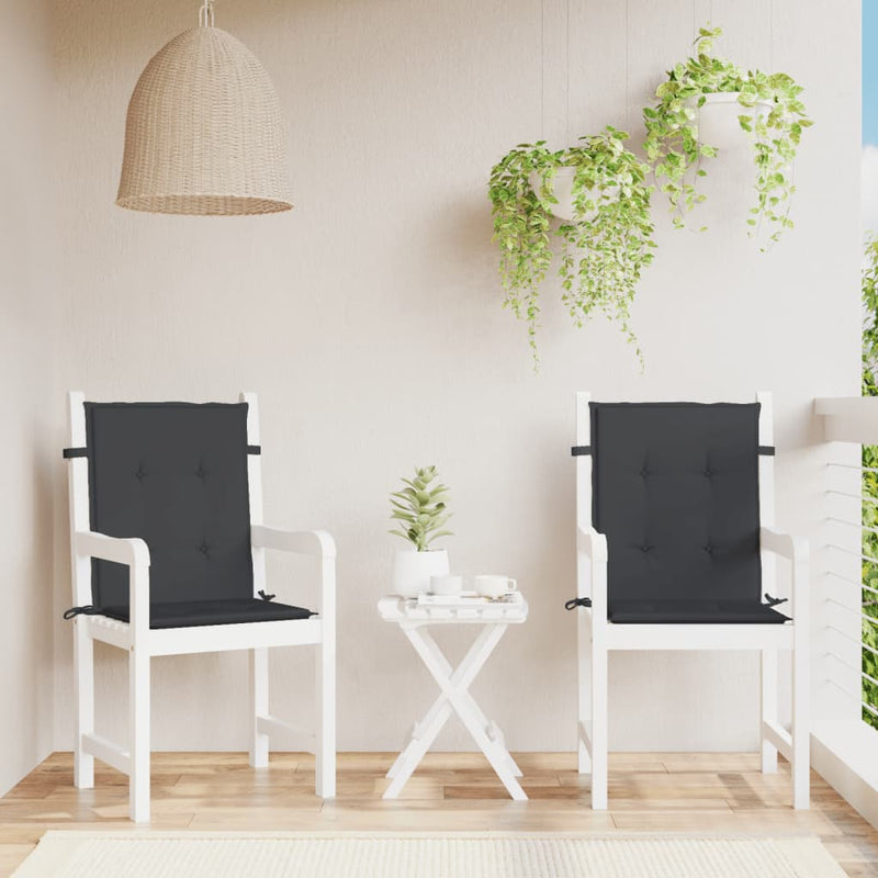 Afbeelding laden in galerijviewer, Vidaxl tuinstoelkussens lage rug 2 st 100x50x3 cm oxford stof zwart
