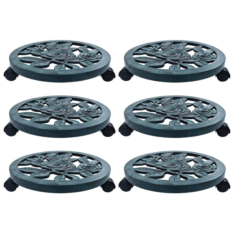 Load image into Gallery viewer, Vidaxl plantentrolleys 6 st 38 cm kunststof groen
