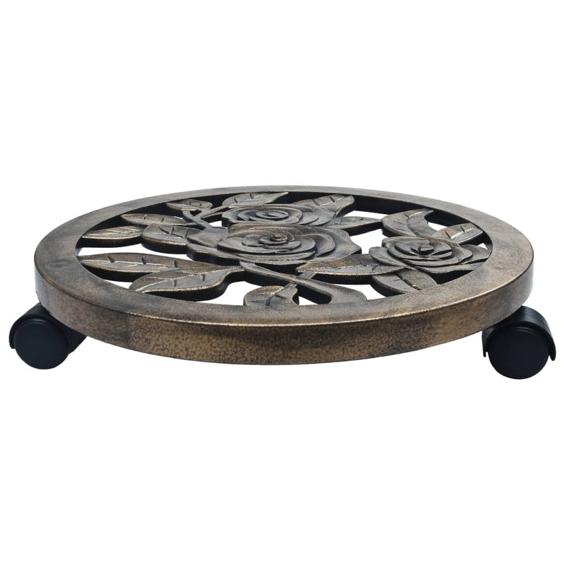 Load image into Gallery viewer, Vidaxl plantentrolleys 6 st 38 cm kunststof bronskleurig
