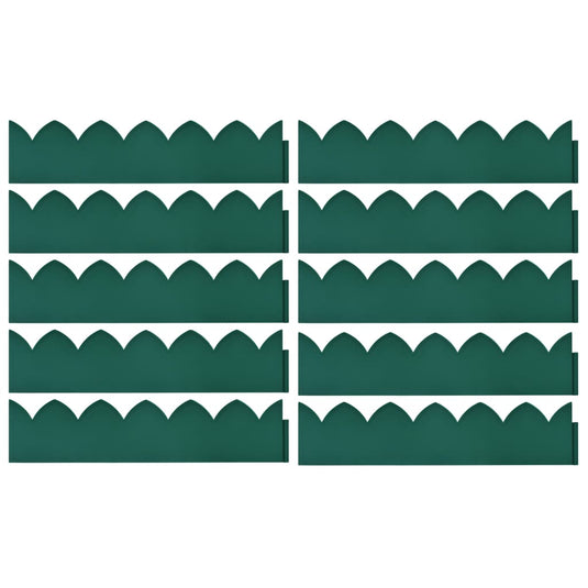 Vidaxl gazonranden 10 st 65x15 cm pp groen