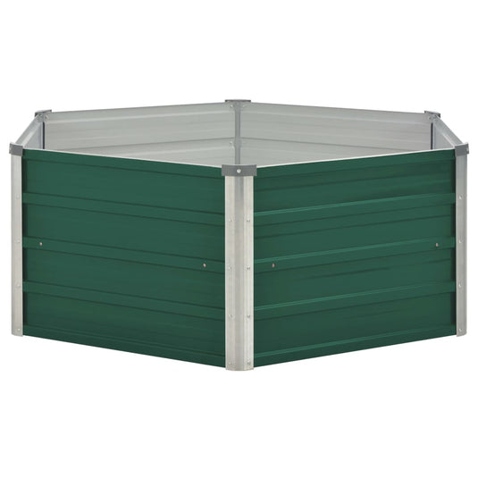 Vidaxl plantenbak verhoogd 129x129x46 cm gegalvaniseerd staal groen