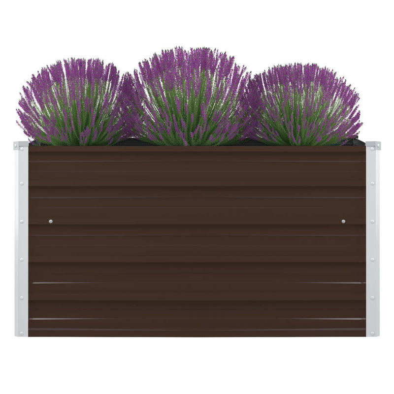 Load image into Gallery viewer, Vidaxl plantenbak verhoogd 100x100x45 cm gegalvaniseerd staal bruin
