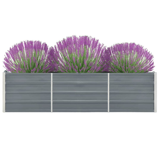 Vidaxl plantenbak verhoogd 240x40x45 cm gegalvaniseerd staal grijs