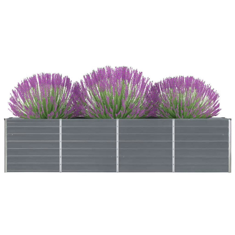 Load image into Gallery viewer, Vidaxl plantenbak verhoogd 320x40x77 cm gegalvaniseerd staal grijs
