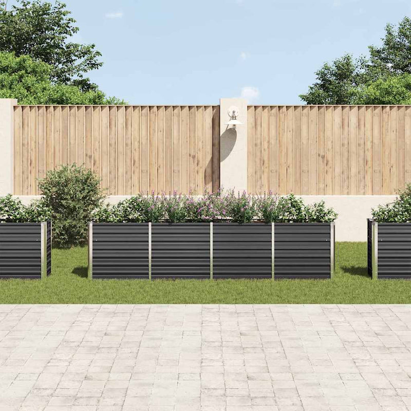 Load image into Gallery viewer, Vidaxl plantenbak verhoogd 320x40x77 cm gegalvaniseerd staal antraciet
