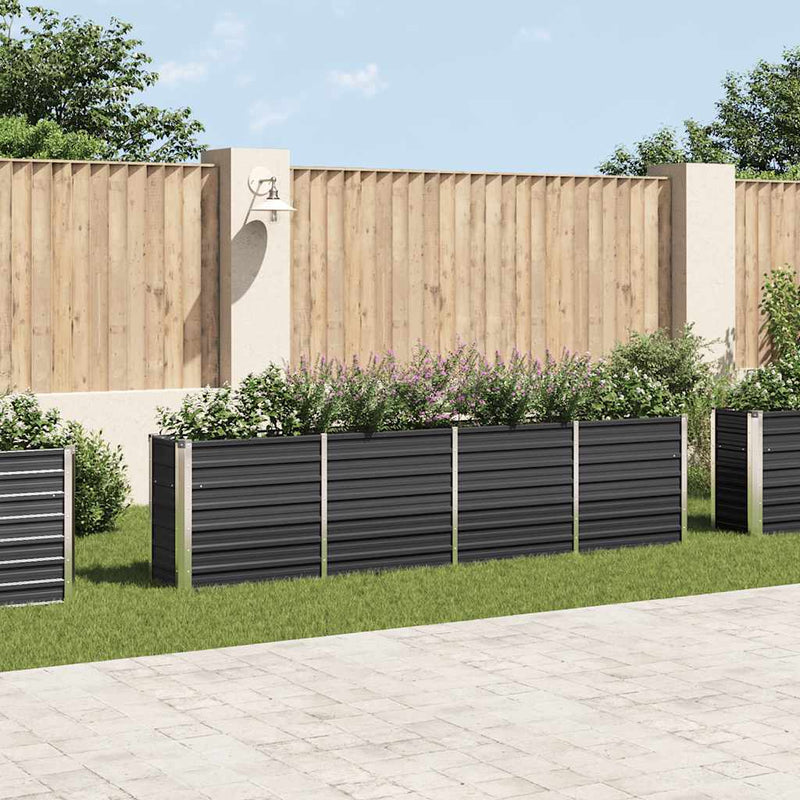 Load image into Gallery viewer, Vidaxl plantenbak verhoogd 320x40x77 cm gegalvaniseerd staal antraciet
