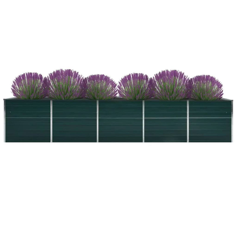 Load image into Gallery viewer, Vidaxl plantenbak verhoogd 400x80x45 cm gegalvaniseerd staal groen
