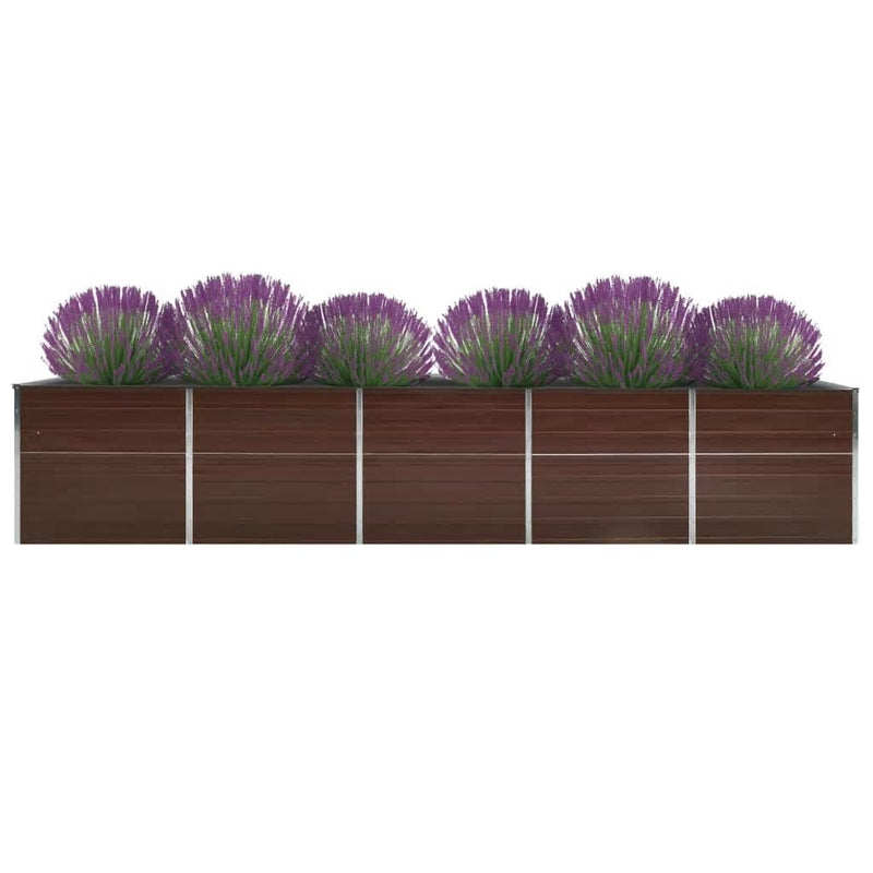 Load image into Gallery viewer, Vidaxl plantenbak verhoogd 400x80x45 cm gegalvaniseerd staal bruin
