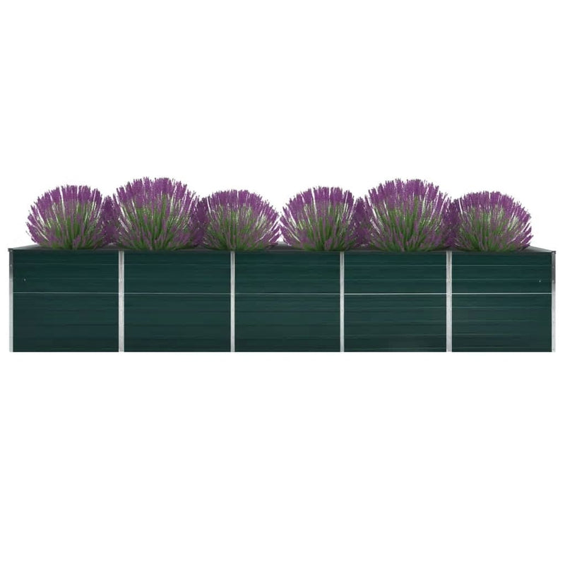Load image into Gallery viewer, Vidaxl plantenbak verhoogd 400x80x77 cm gegalvaniseerd staal groen
