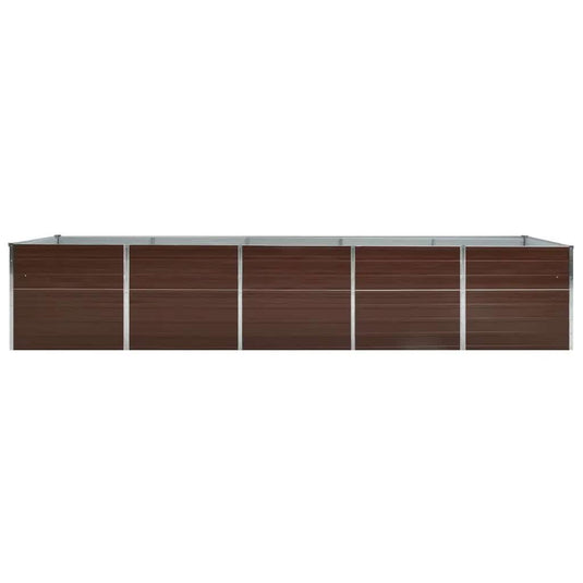 Vidaxl plantenbak verhoogd 400x80x77 cm gegalvaniseerd staal bruin