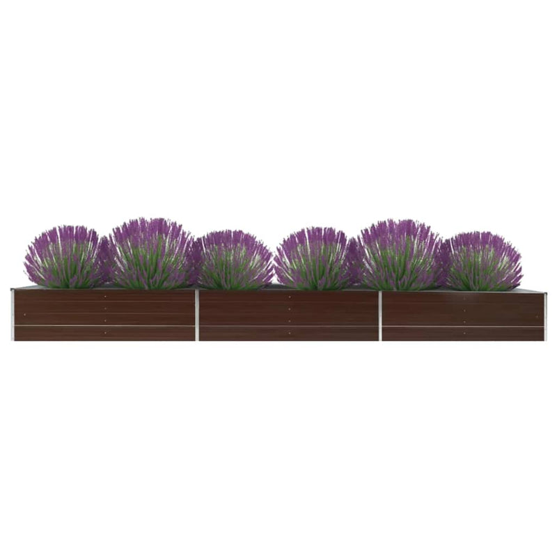 Load image into Gallery viewer, Vidaxl plantenbak verhoogd 480x80x45 cm gegalvaniseerd staal bruin
