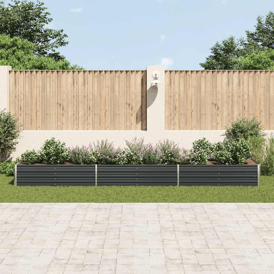 Vidaxl plantenbak verhoogd 480x80x45 cm gegalvaniseerd staal antraciet