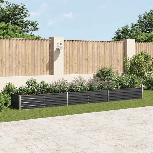 Vidaxl plantenbak verhoogd 480x80x45 cm gegalvaniseerd staal antraciet
