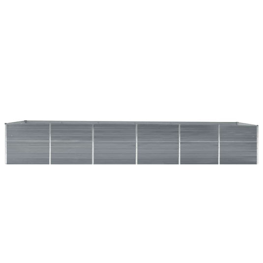Vidaxl plantenbak verhoogd 480x80x77 cm gegalvaniseerd staal grijs