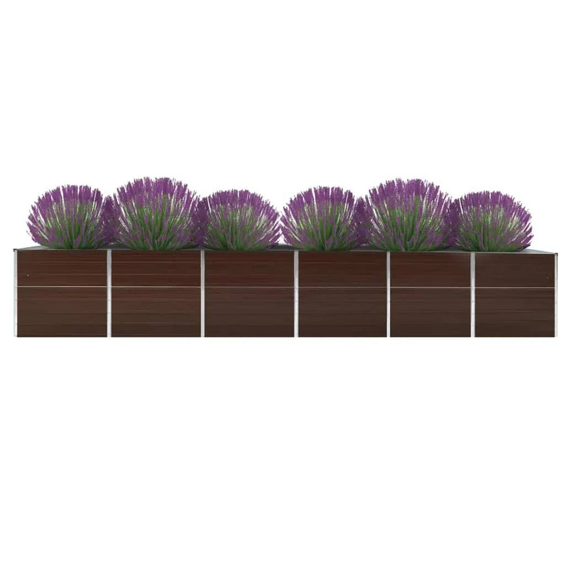 Load image into Gallery viewer, Vidaxl plantenbak verhoogd 480x80x77 cm gegalvaniseerd staal bruin
