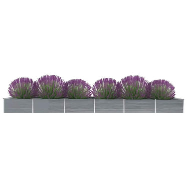 Vidaxl plantenbak verhoogd 600x80x45 cm gegalvaniseerd staal grijs