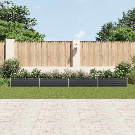 Vidaxl plantenbak verhoogd 600x80x45 cm gegalvaniseerd staal antraciet