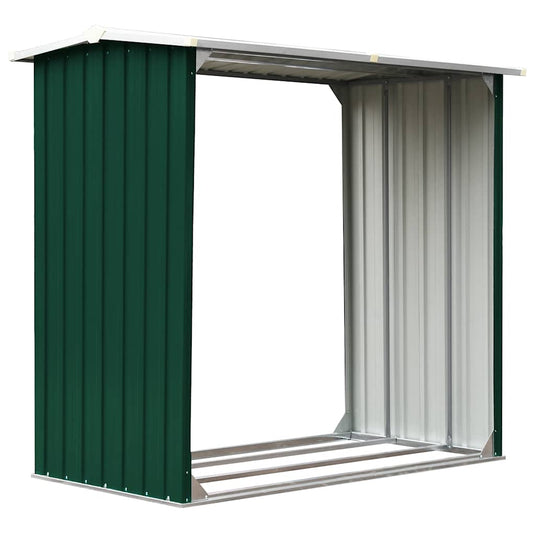 Vidaxl haardhoutschuur 172x91x154 cm gegalvaniseerd staal groen