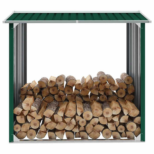 Vidaxl haardhoutschuur 172x91x154 cm gegalvaniseerd staal groen