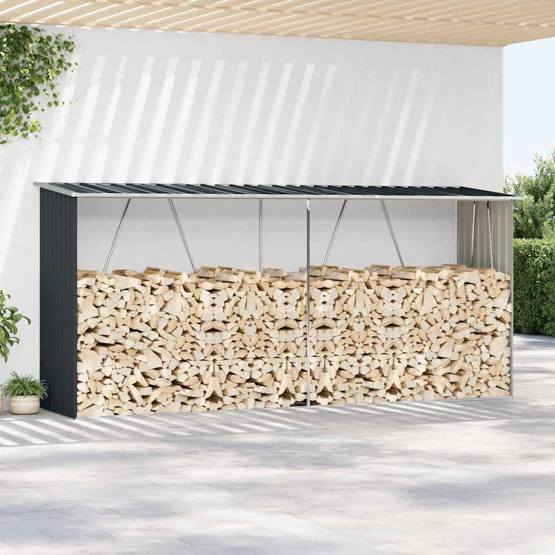 Load image into Gallery viewer, Vidaxl haardhoutschuur 330x84x152 cm gegalvaniseerd staal antraciet
