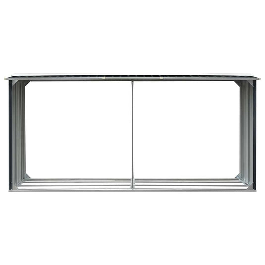 Vidaxl haardhoutschuur 330x92x153 cm gegalvaniseerd staal antraciet