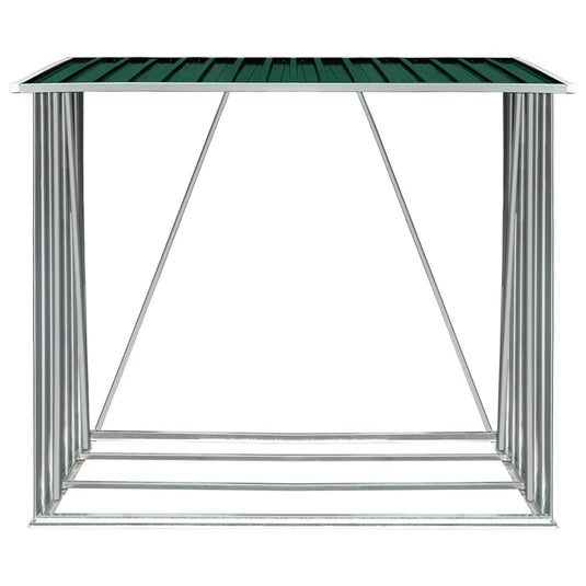 Vidaxl haardhoutschuur 163x83x154 cm gegalvaniseerd staal groen