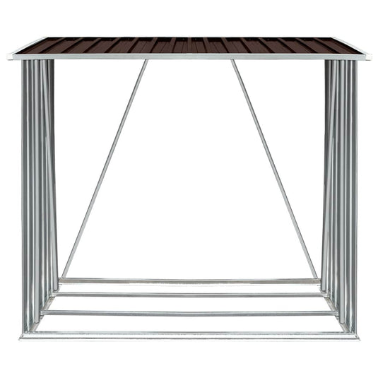 Vidaxl haardhoutschuur 163x83x154 cm gegalvaniseerd staal bruin