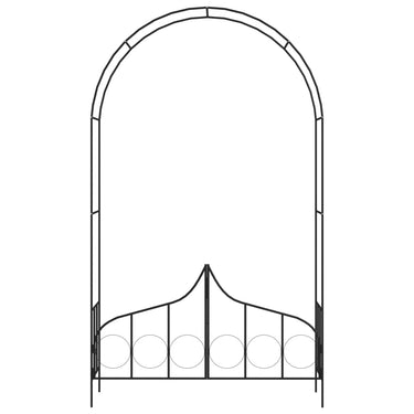Vidaxl tuinboog met hek 138x40x238 cm ijzer zwart