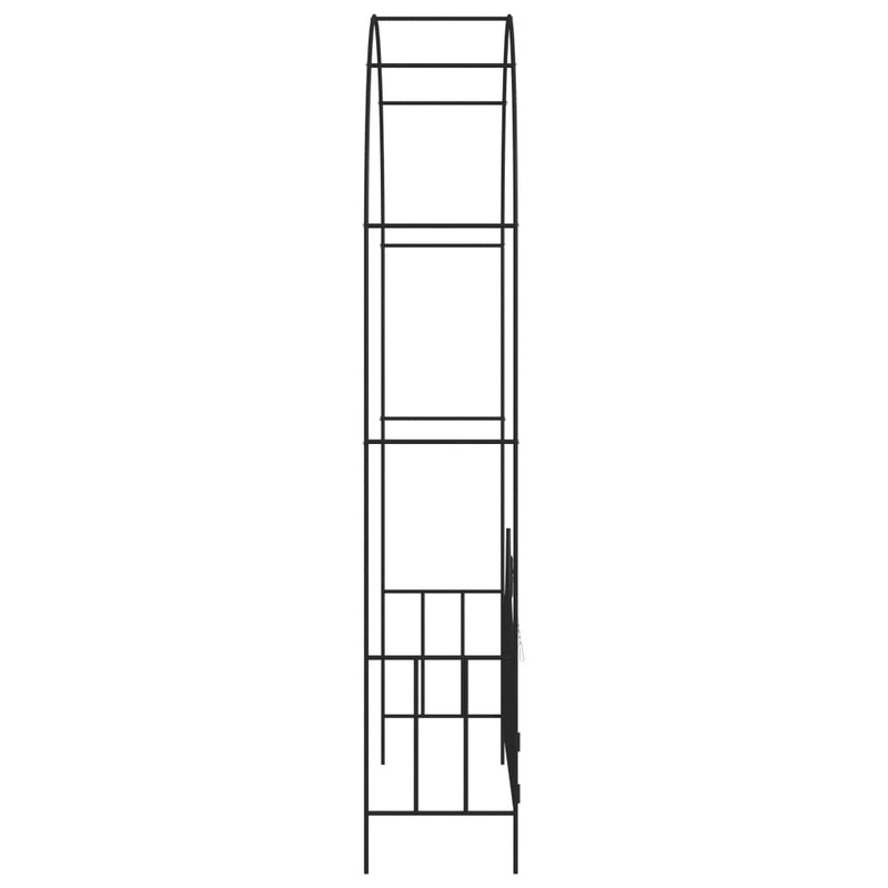 Load image into Gallery viewer, Vidaxl tuinboog met hek 138x40x238 cm ijzer zwart
