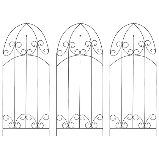 Vidaxl plantenklimrekken 3 st 40x100 cm ijzer zwart