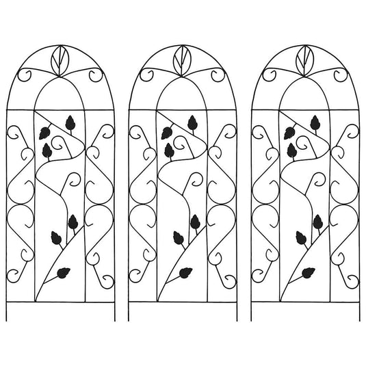 Vidaxl plantenklimrekken 3 st 40x100 cm ijzer zwart