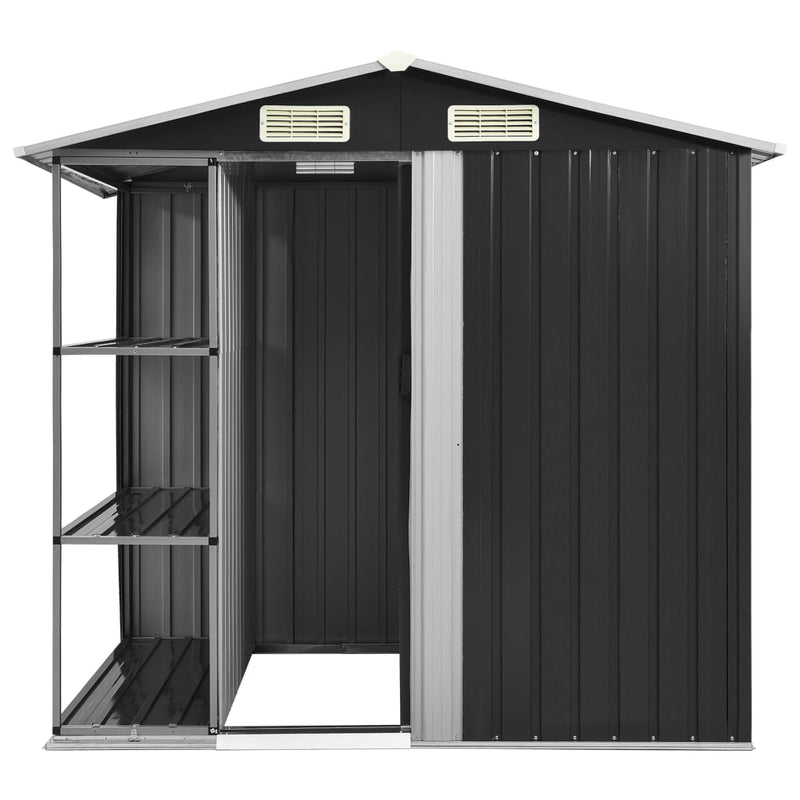 Load image into Gallery viewer, VidaXL Tuinschuur met rek 205x130x183 cm ijzer antraciet
