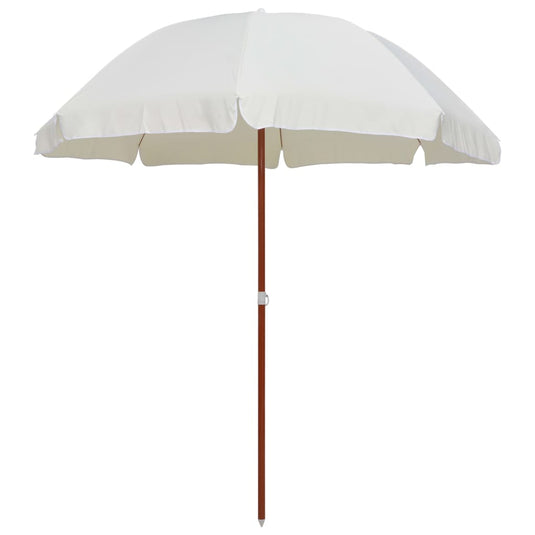 Vidaxl parasol met stalen paal 240 cm zandkleurig