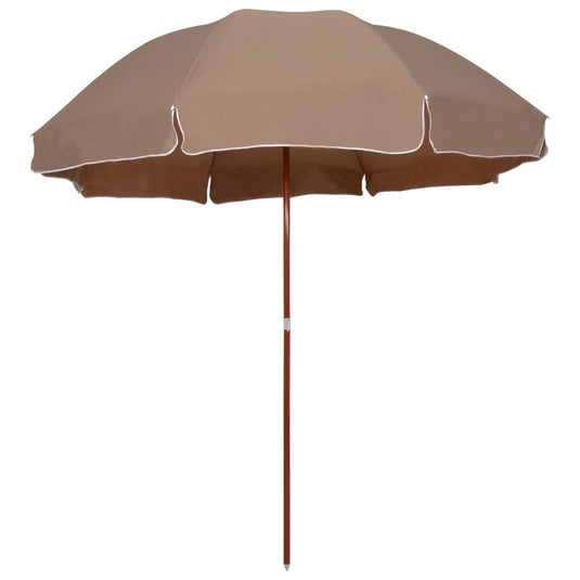 Vidaxl parasol met stalen paal 300 cm taupe