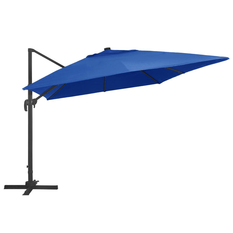 Load image into Gallery viewer, Vidaxl zweefparasol met led en aluminium paal 400x300 cm azuurblauw
