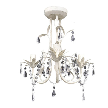 Vidaxl kroonluchters kristal 4 st elegant wit