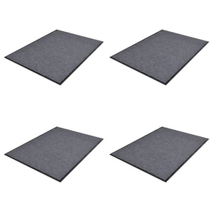 Vidaxl deurmatten 4 st 90x60 cm pvc grijs
